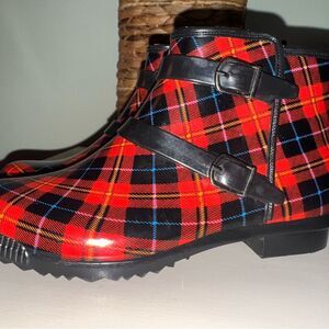 Cougar Red and Black Plaid Winter Boots